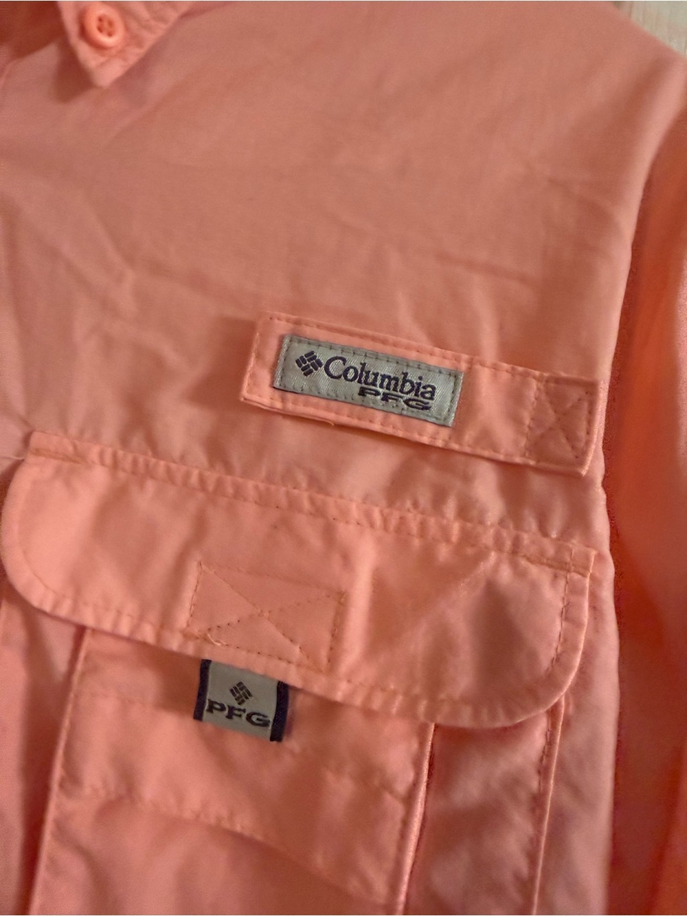 Columbia Women’s Peach Long Sleeve Fishing Shirt Sz S. AP-325 - Picture 2 of 4